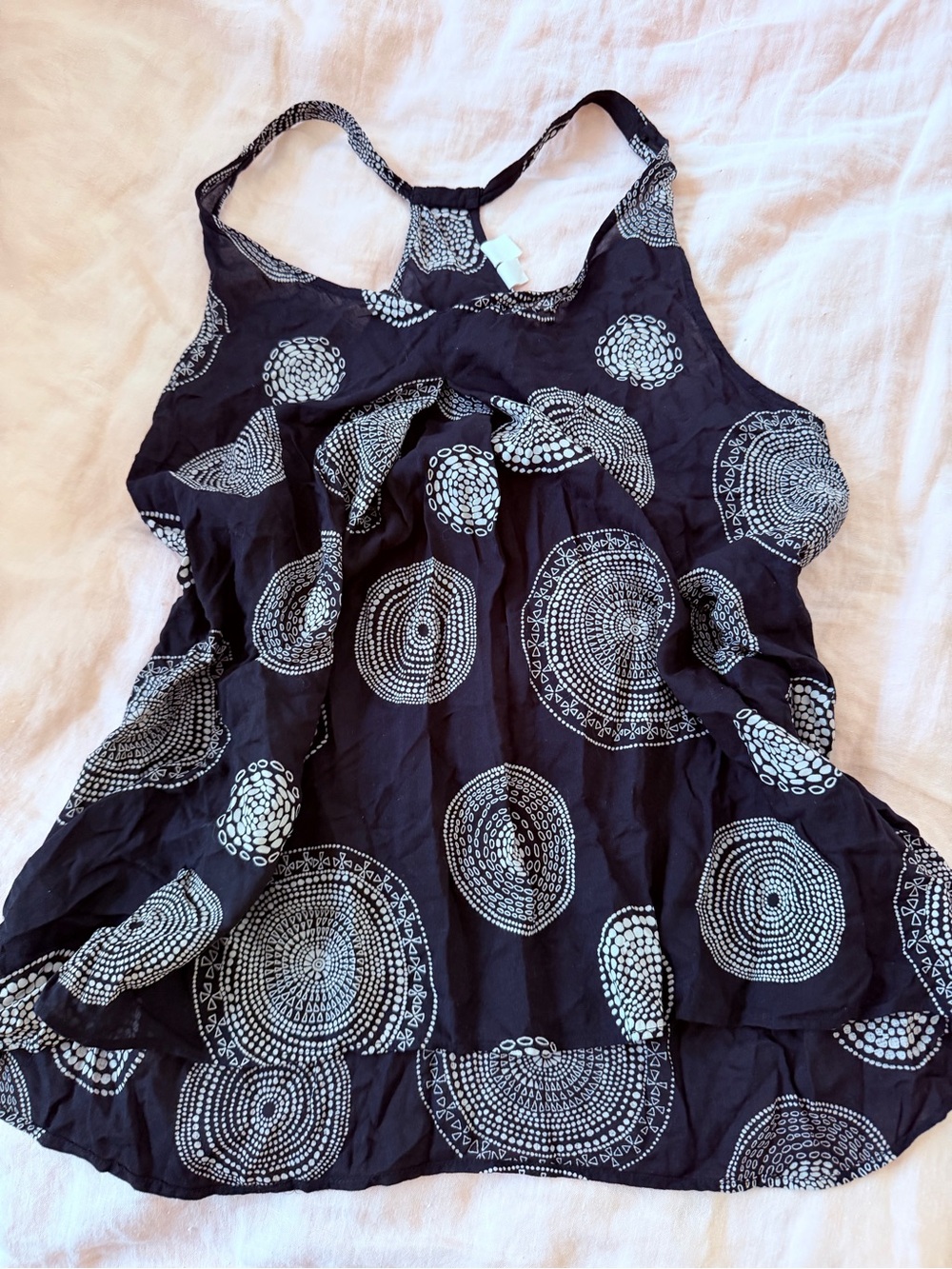 Melrose and Market Black Dress with White Circular Print